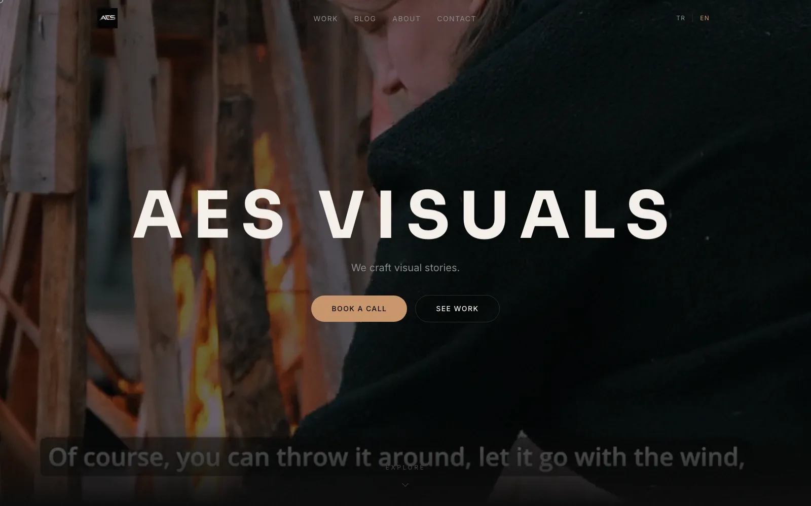 AES Visuals, Home page, English